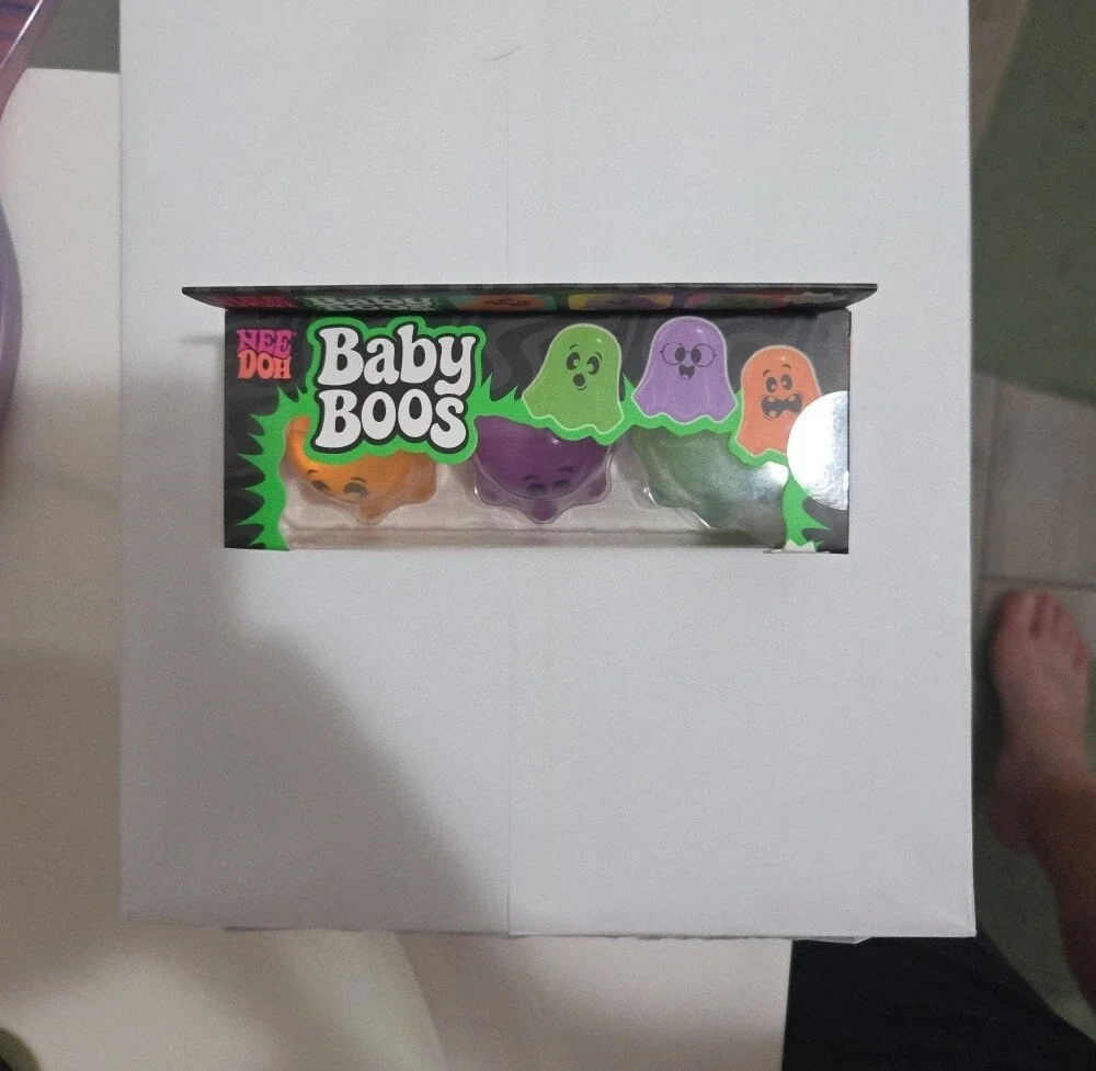 Needoh Baby Boos Teenie Glowy Ghosts(3 Pk) W/orange,purple,and green-Authentic